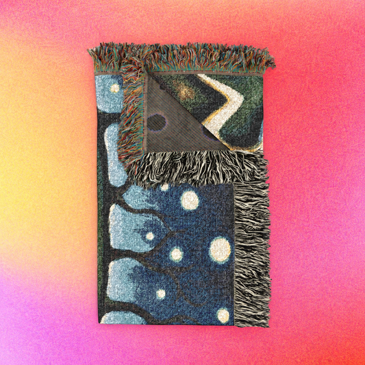 Moonlit Dancers | Abstract Surreal Art Woven Cotton Throw Blanket