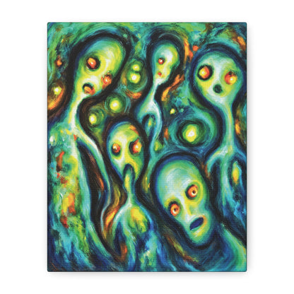 They Were here | E.T. Apparitions | Canvas Art — Vibrant Abstract Paranormal Wall Decor