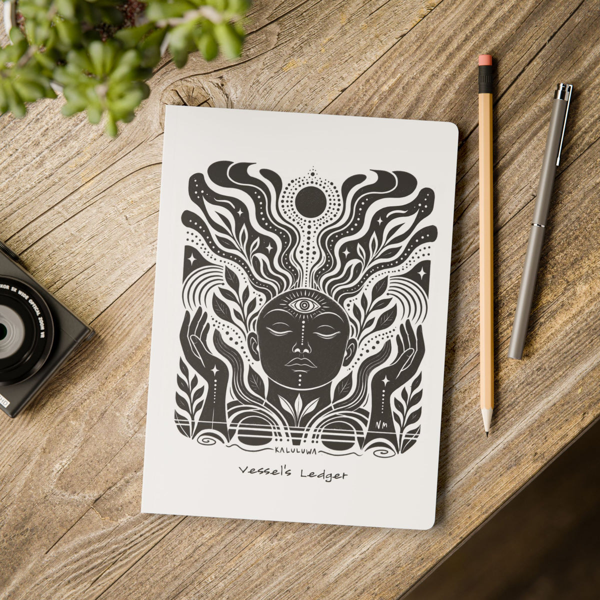 Vessel’s Ledger for Channelers | Celestial Softcover Journal with Alien Vaelurian Alphabet