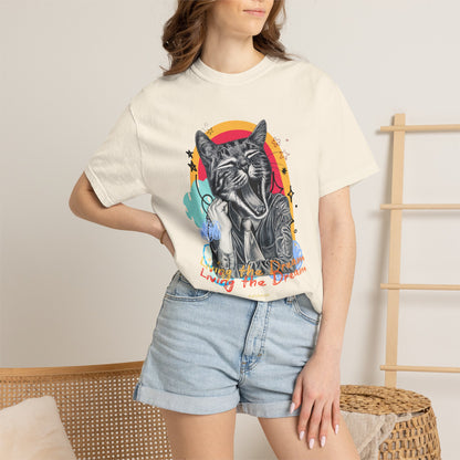 Living the Dream | Funny Tired Cat Graphic T-Shirt