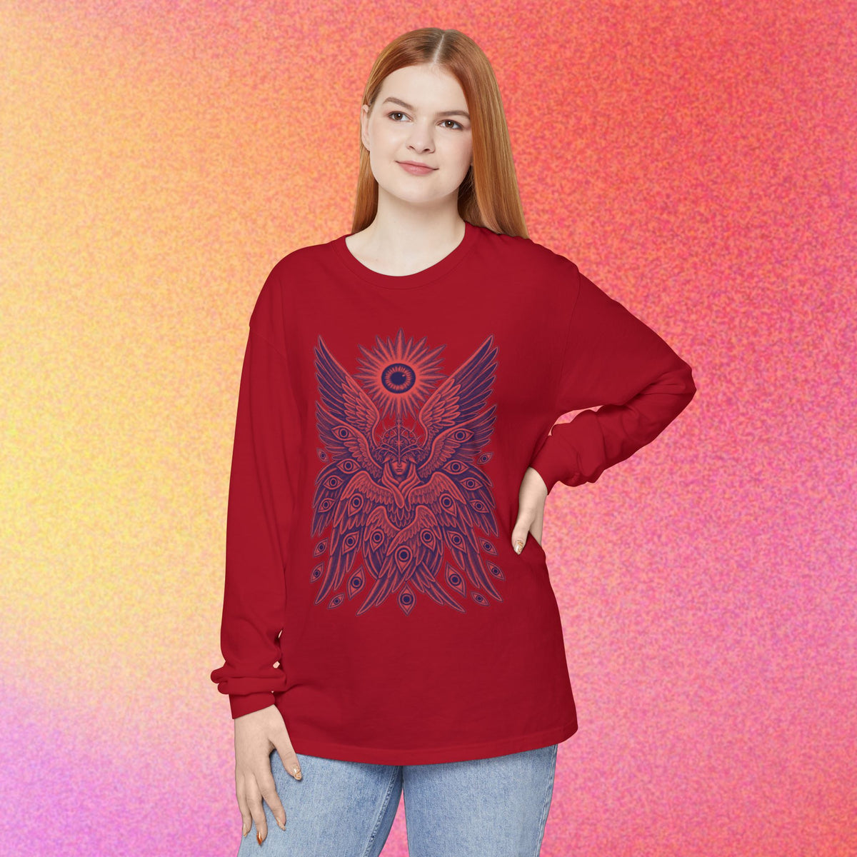 Seraphim | Biblical Angel Thorn Crown | Long Sleeve Graphic T-Shirt