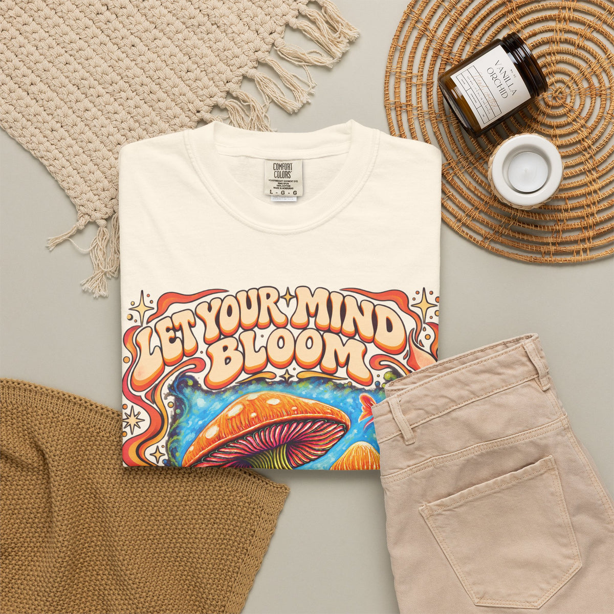 Let Your Mind Bloom | Retro Mushroom Graphic Tee