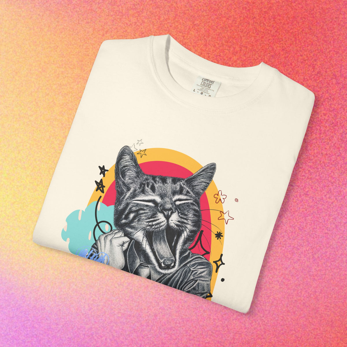 Living the Dream | Funny Tired Cat Graphic T-Shirt