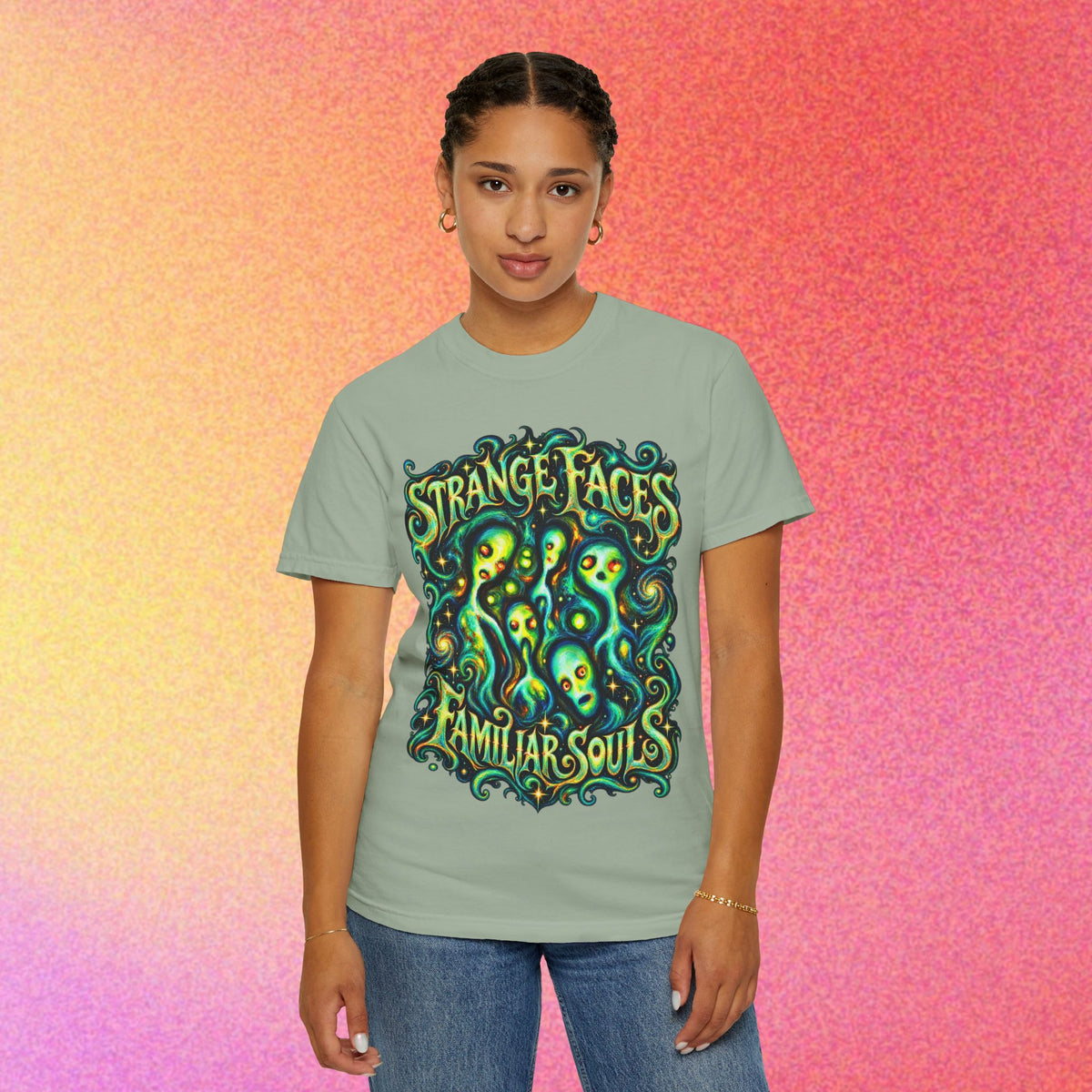 E.Tees | Expressionism Alien Faces Graphic Tee