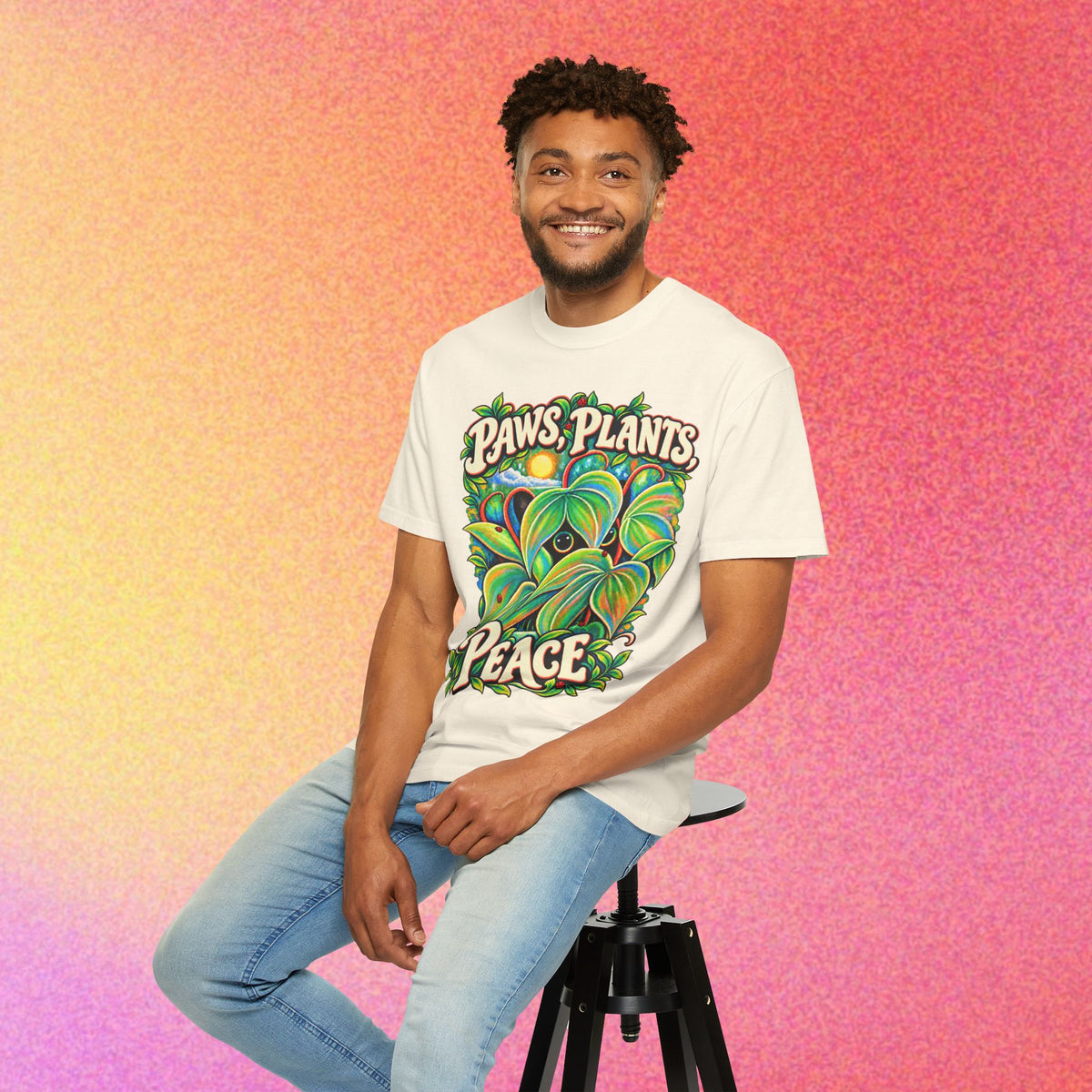 Peekabloom | Whimsical Hide & Seek Cat Graphic Tee