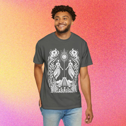Twin Gods of Wisdom | Ancient Alien Sun & Moon Graphic Tee | Oracle Series