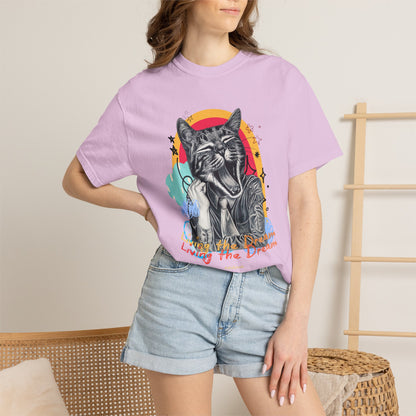 Living the Dream | Funny Tired Cat Graphic T-Shirt