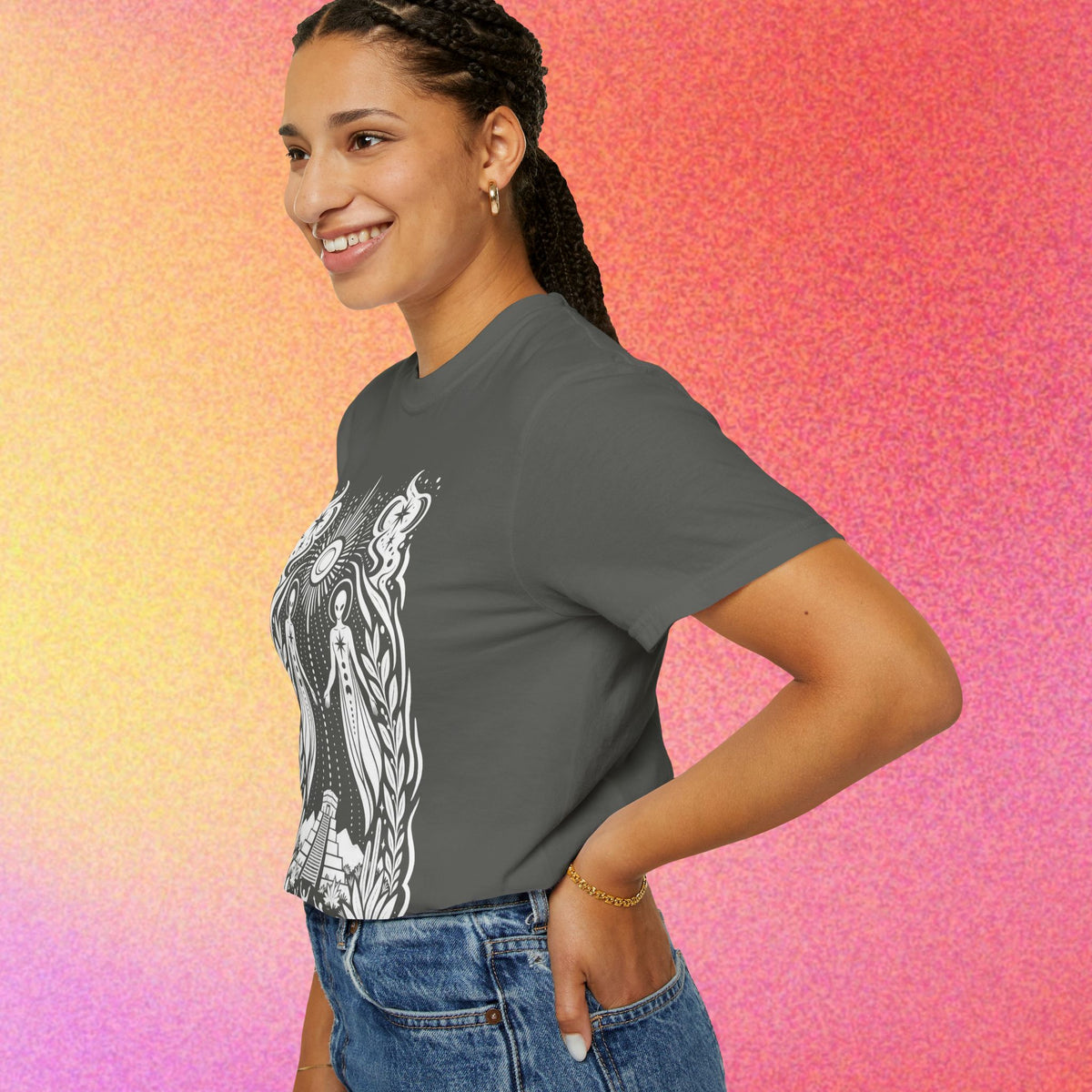 Twin Gods of Wisdom | Ancient Alien Sun & Moon Graphic Tee | Oracle Series