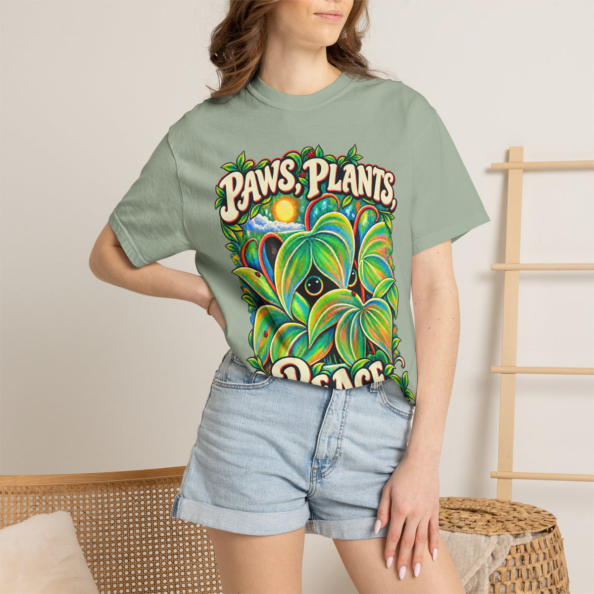 Peekabloom | Whimsical Hide & Seek Cat Graphic Tee