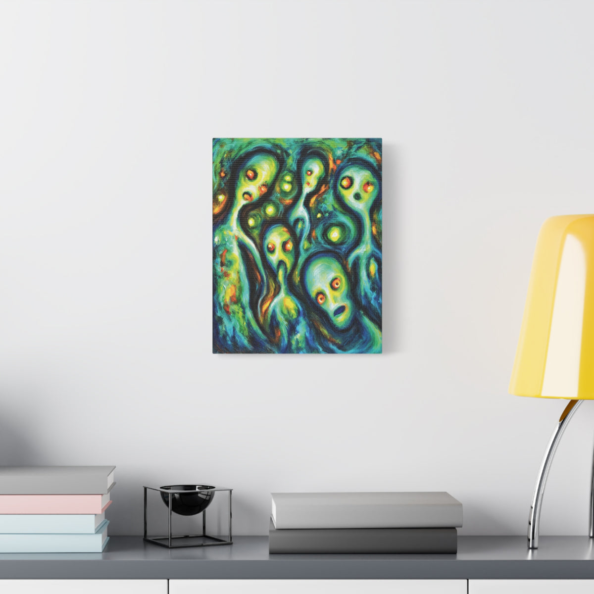 They Were here | E.T. Apparitions | Canvas Art — Vibrant Abstract Paranormal Wall Decor