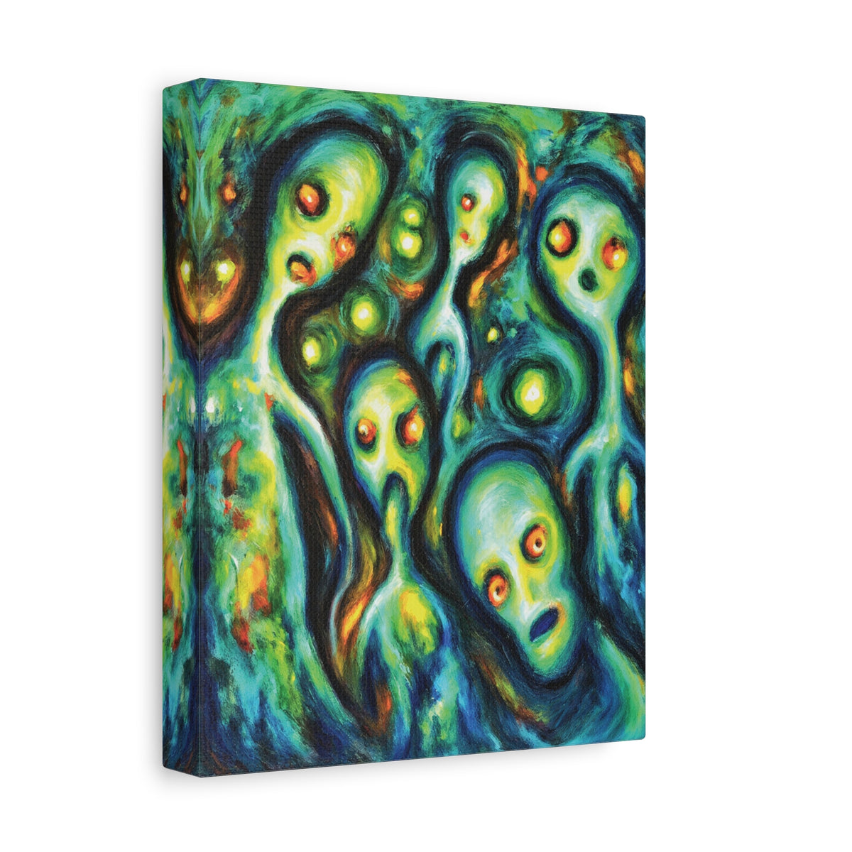 They Were here | E.T. Apparitions | Canvas Art — Vibrant Abstract Paranormal Wall Decor