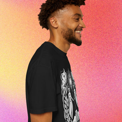 Twin Gods of Wisdom | Ancient Alien Sun & Moon Graphic Tee | Oracle Series