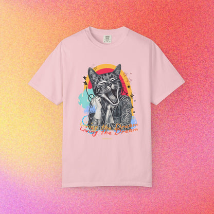Living the Dream | Funny Tired Cat Graphic T-Shirt