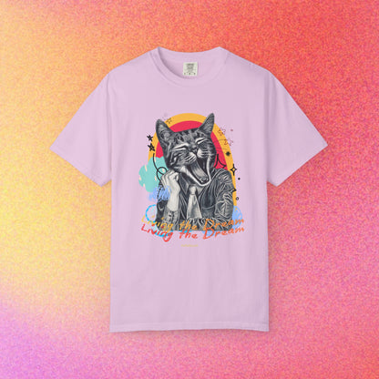 Living the Dream | Funny Tired Cat Graphic T-Shirt