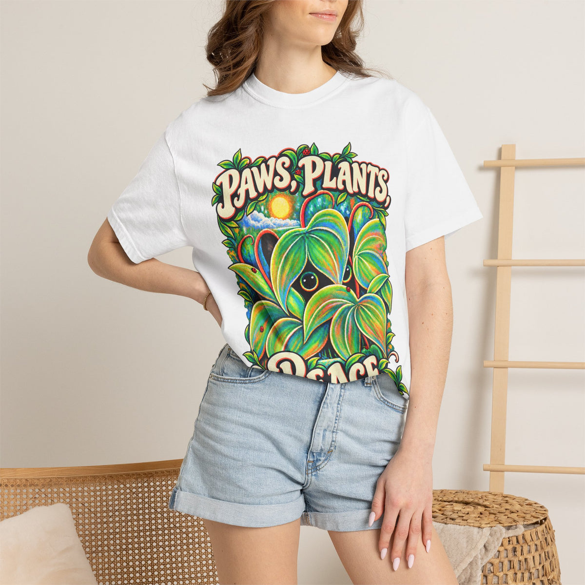 Peekabloom | Whimsical Hide & Seek Cat Graphic Tee