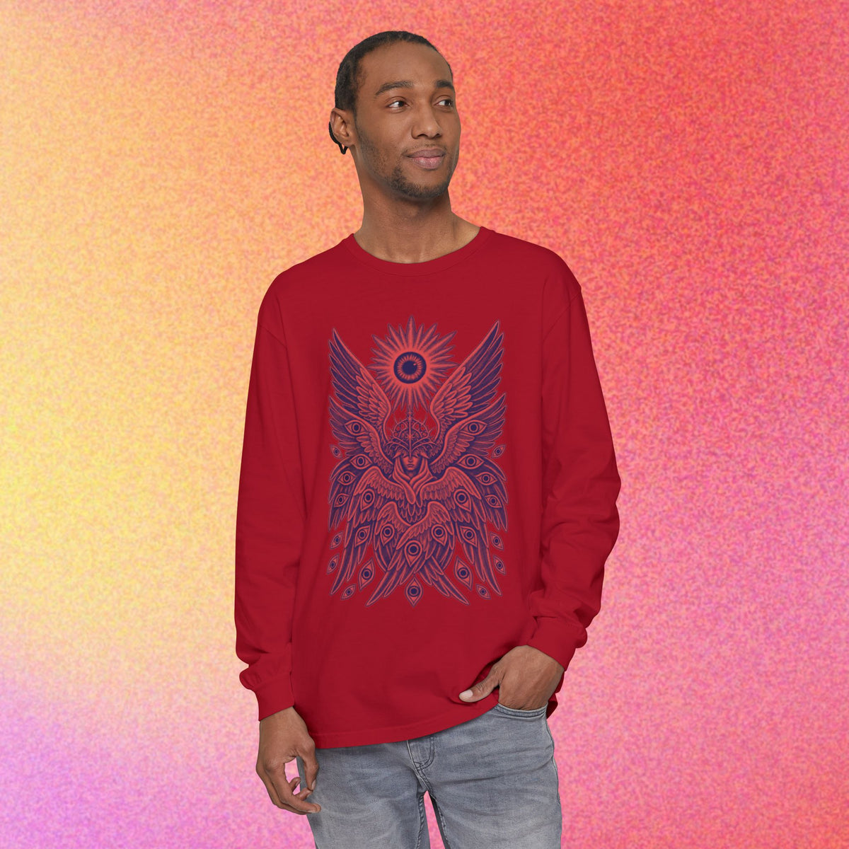 Seraphim | Biblical Angel Thorn Crown | Long Sleeve Graphic T-Shirt