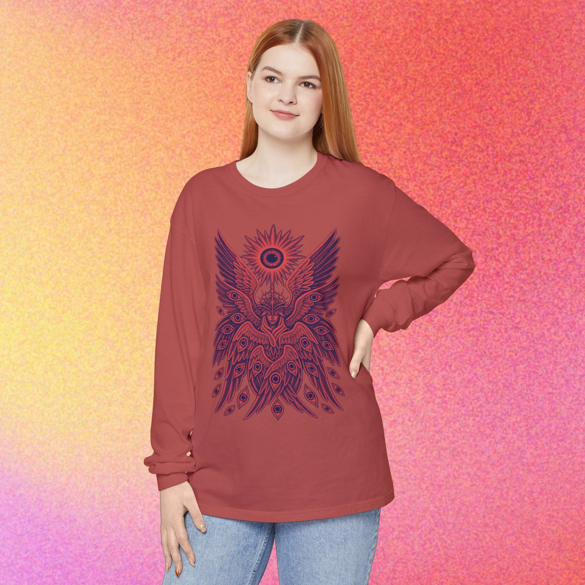Seraphim | Biblical Angel Thorn Crown | Long Sleeve Graphic T-Shirt