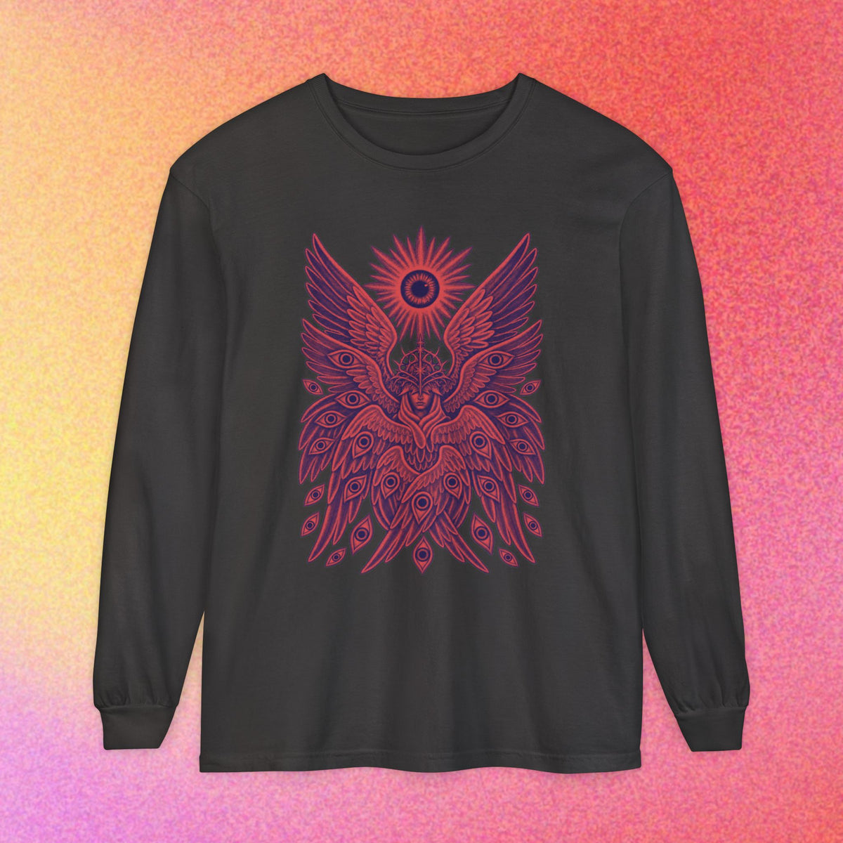Seraphim | Biblical Angel Thorn Crown | Long Sleeve Graphic T-Shirt
