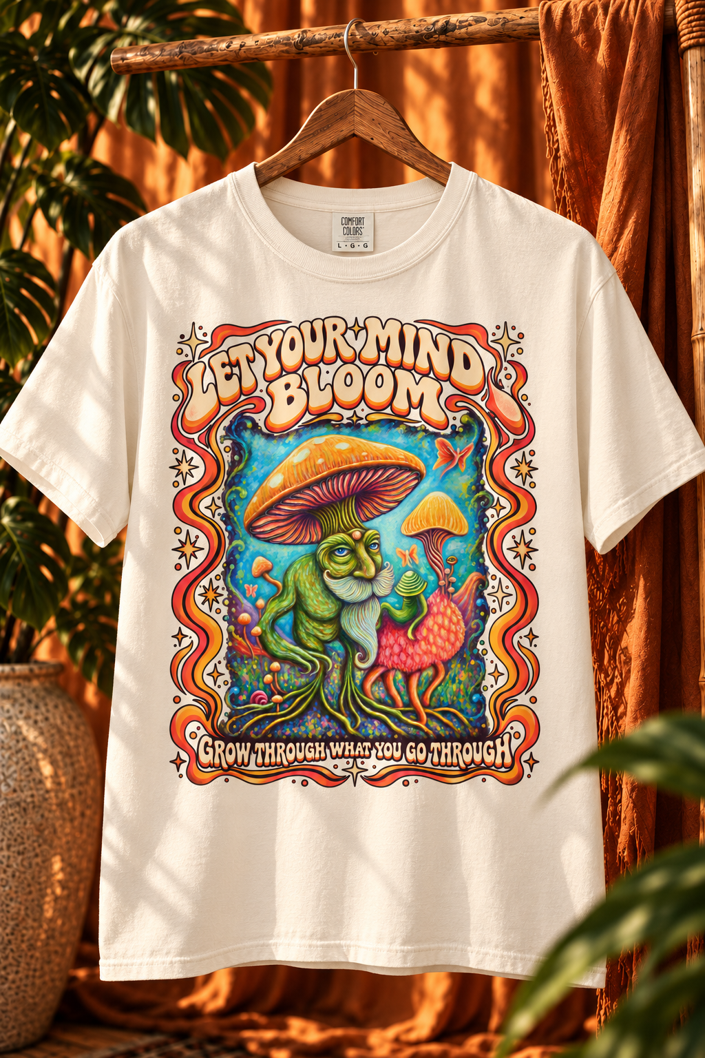 Let Your Mind Bloom | Retro Mushroom Graphic Tee