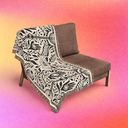The Mystic | Hamsa Hand & Eye Woven Cotton Throw Blanket