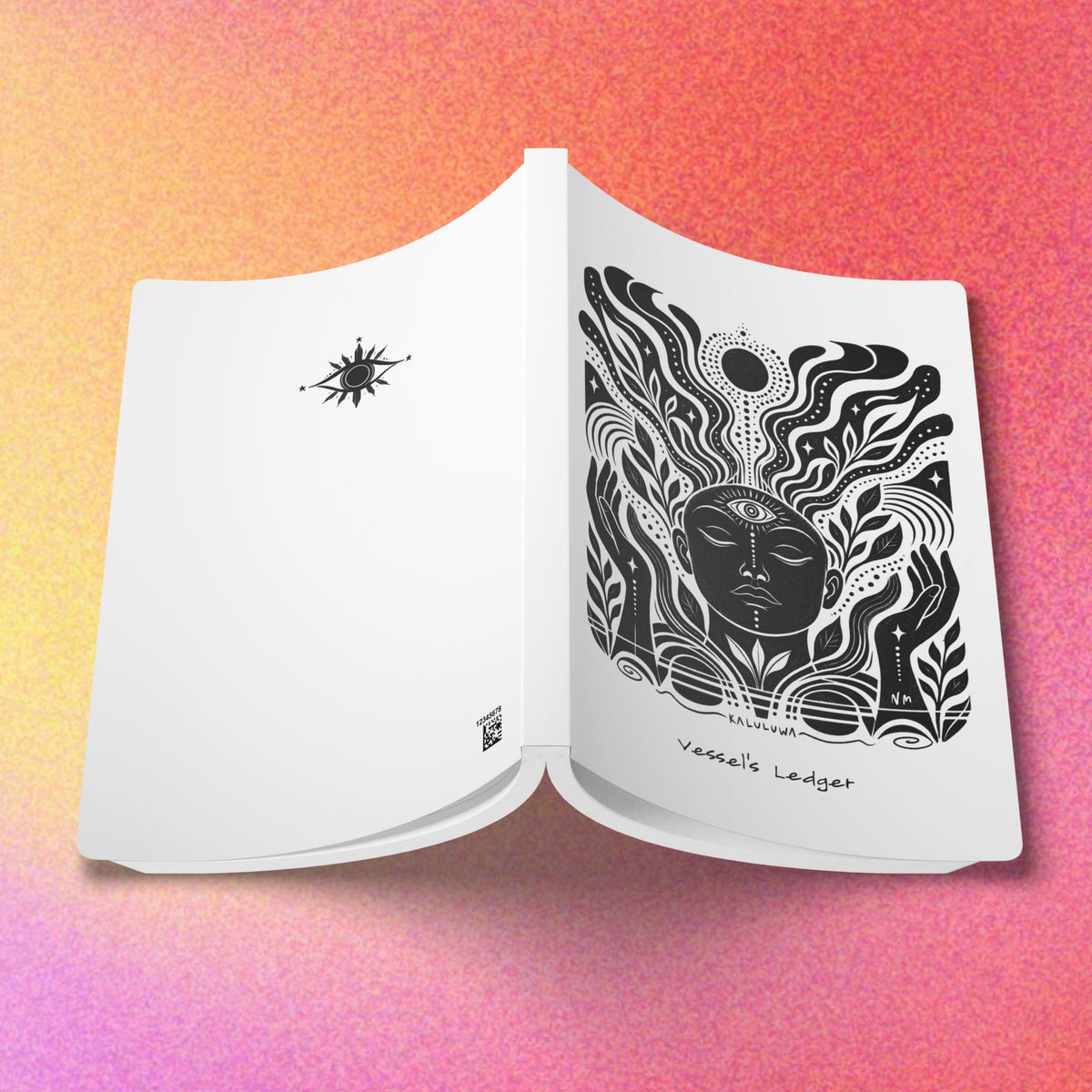 Vessel’s Ledger for Channelers | Celestial Softcover Journal with Alien Vaelurian Alphabet
