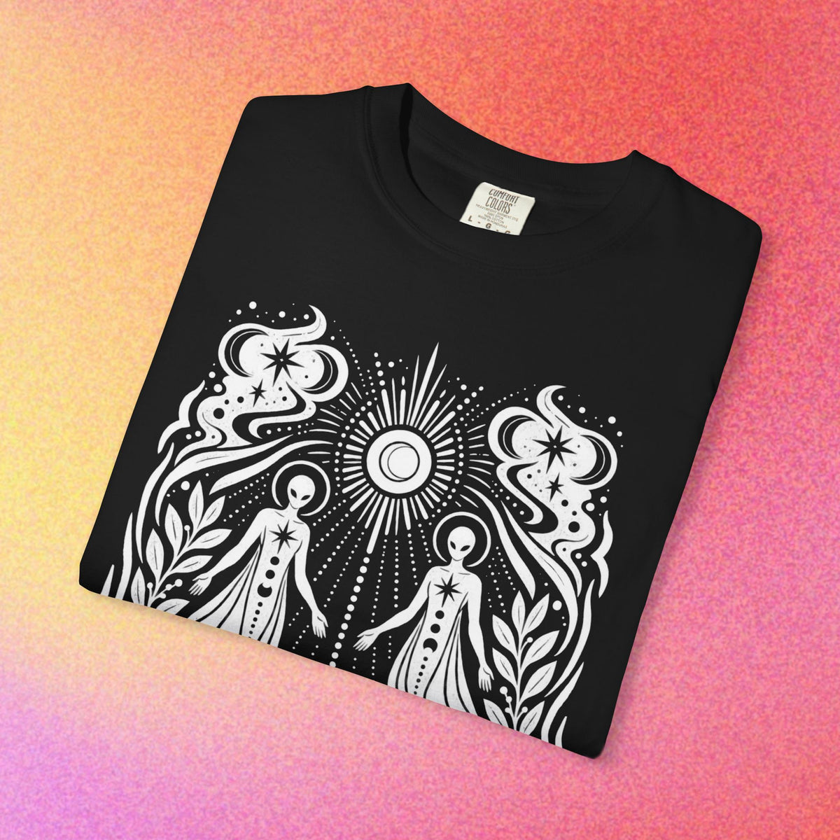 Twin Gods of Wisdom | Ancient Alien Sun & Moon Graphic Tee | Oracle Series