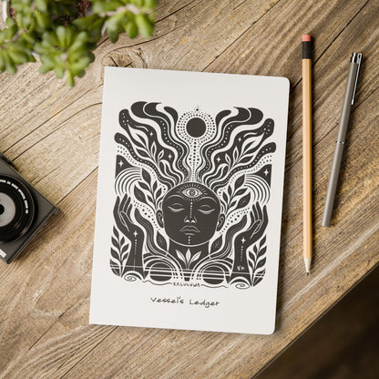 Vessel’s Ledger for Channelers | Celestial Softcover Journal with Alien Vaelurian Alphabet