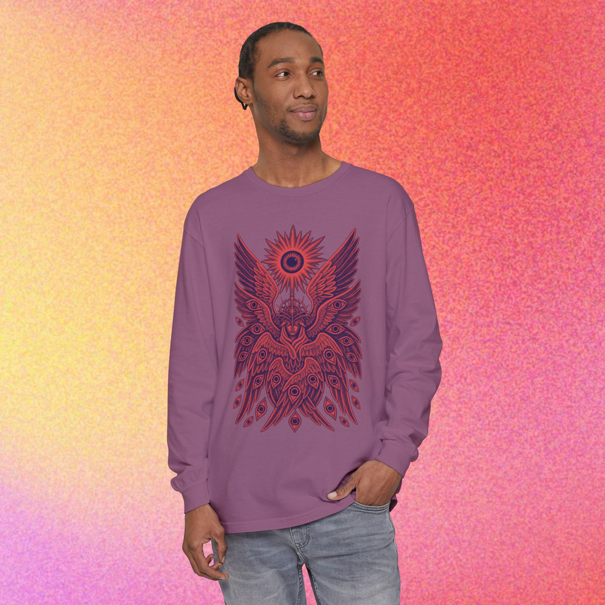 Seraphim | Biblical Angel Thorn Crown | Long Sleeve Graphic T-Shirt