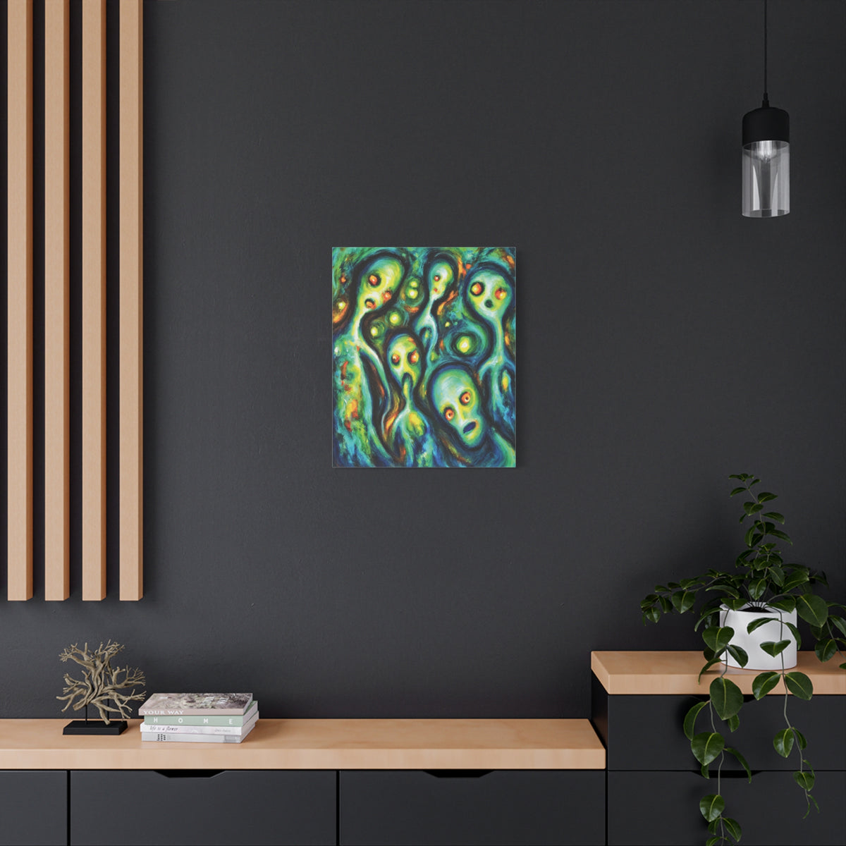 They Were here | E.T. Apparitions | Canvas Art — Vibrant Abstract Paranormal Wall Decor