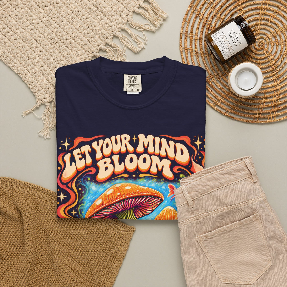 Let Your Mind Bloom | Retro Mushroom Graphic Tee