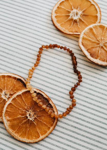 Raw Baltic Amber + Sunflower | Necklace |
