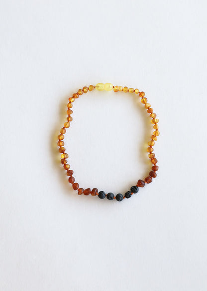 Raw Ombre Baltic Amber + Lava | Necklace