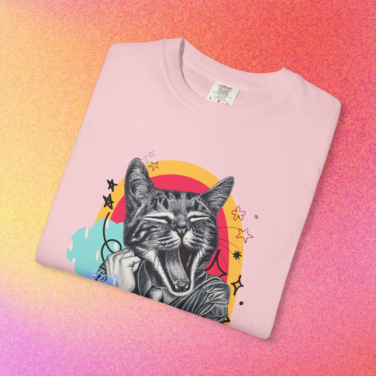 Living the Dream | Funny Tired Cat Graphic T-Shirt