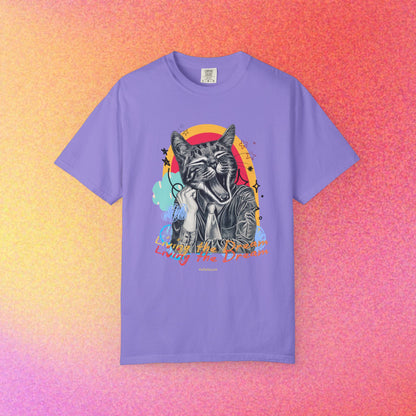 Living the Dream | Funny Tired Cat Graphic T-Shirt