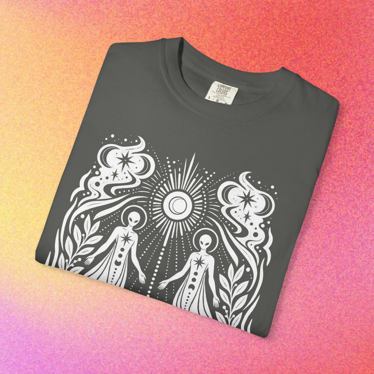 Twin Gods of Wisdom | Ancient Alien Sun & Moon Graphic Tee | Oracle Series