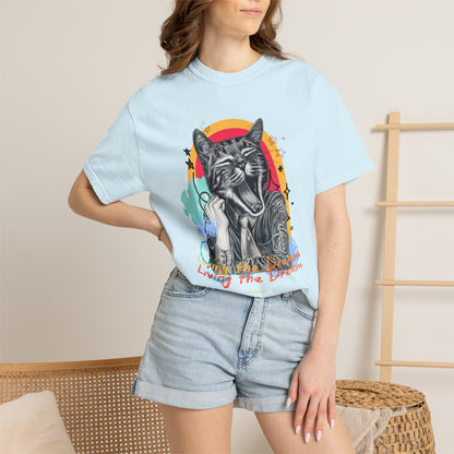 Living the Dream | Funny Tired Cat Graphic T-Shirt