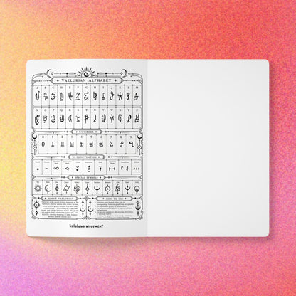 Vessel’s Ledger for Channelers | Celestial Softcover Journal with Alien Vaelurian Alphabet