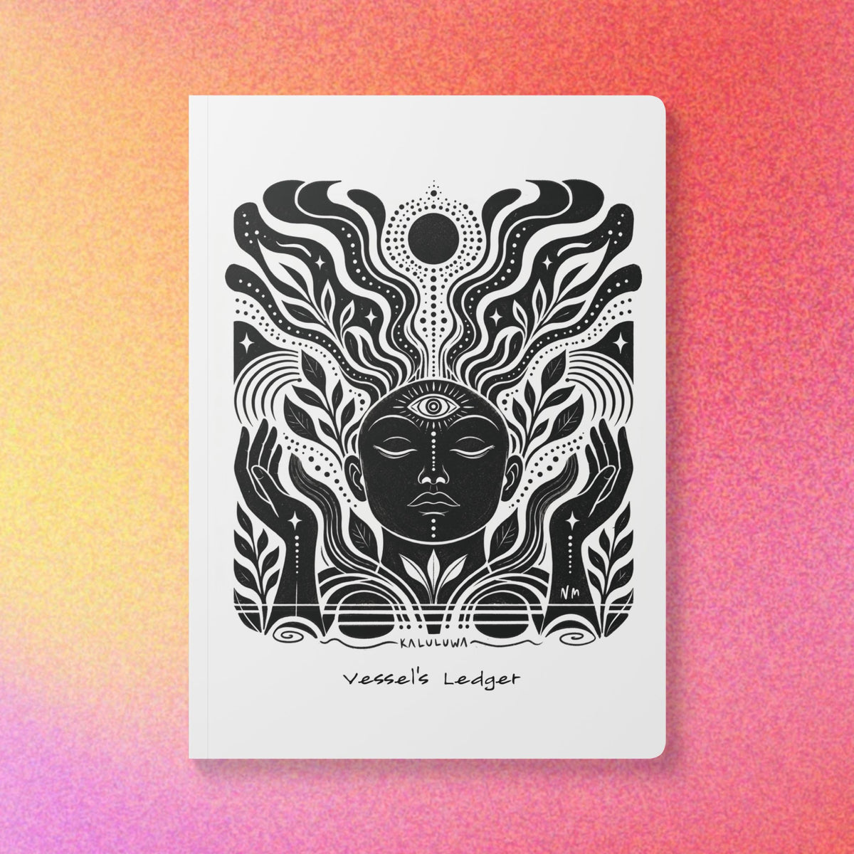 Vessel’s Ledger for Channelers | Celestial Softcover Journal with Alien Vaelurian Alphabet
