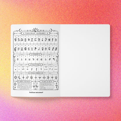 Vessel’s Ledger for Channelers | Celestial Softcover Journal with Alien Vaelurian Alphabet