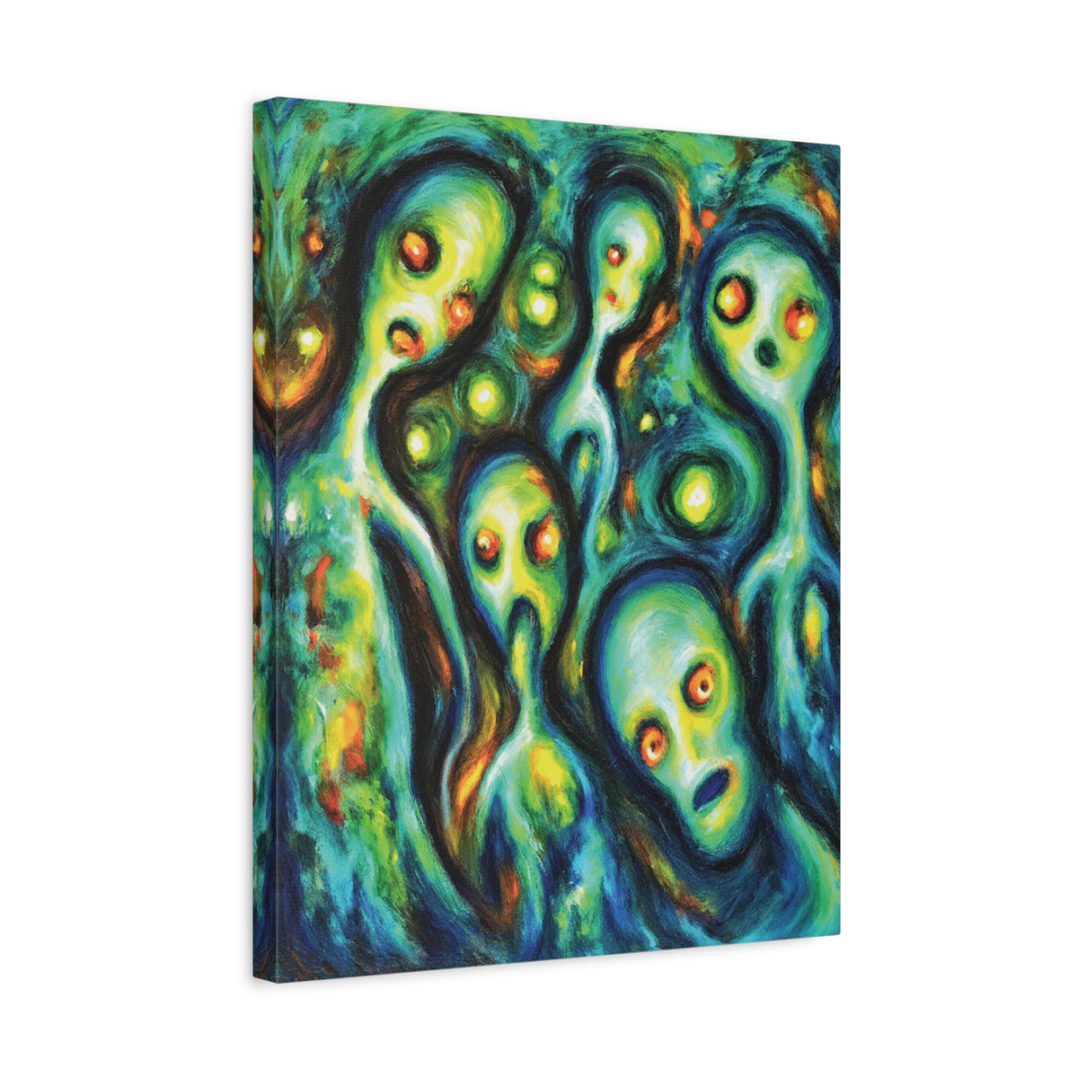 They Were here | E.T. Apparitions | Canvas Art — Vibrant Abstract Paranormal Wall Decor
