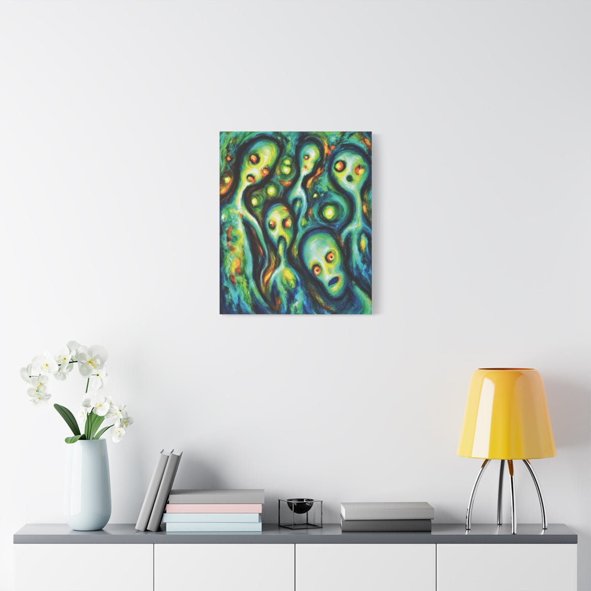 They Were here | E.T. Apparitions | Canvas Art — Vibrant Abstract Paranormal Wall Decor
