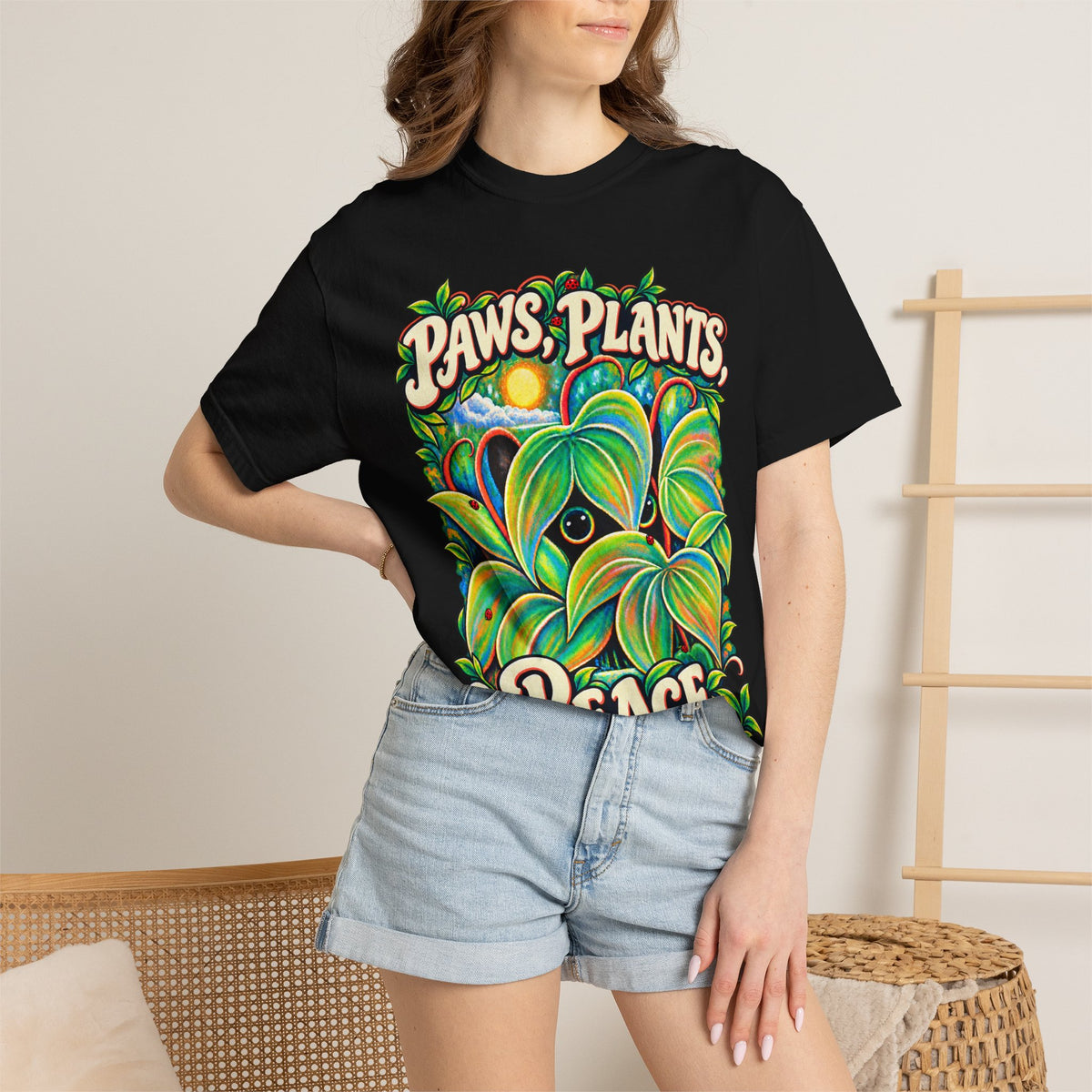 Peekabloom | Whimsical Hide & Seek Cat Graphic Tee