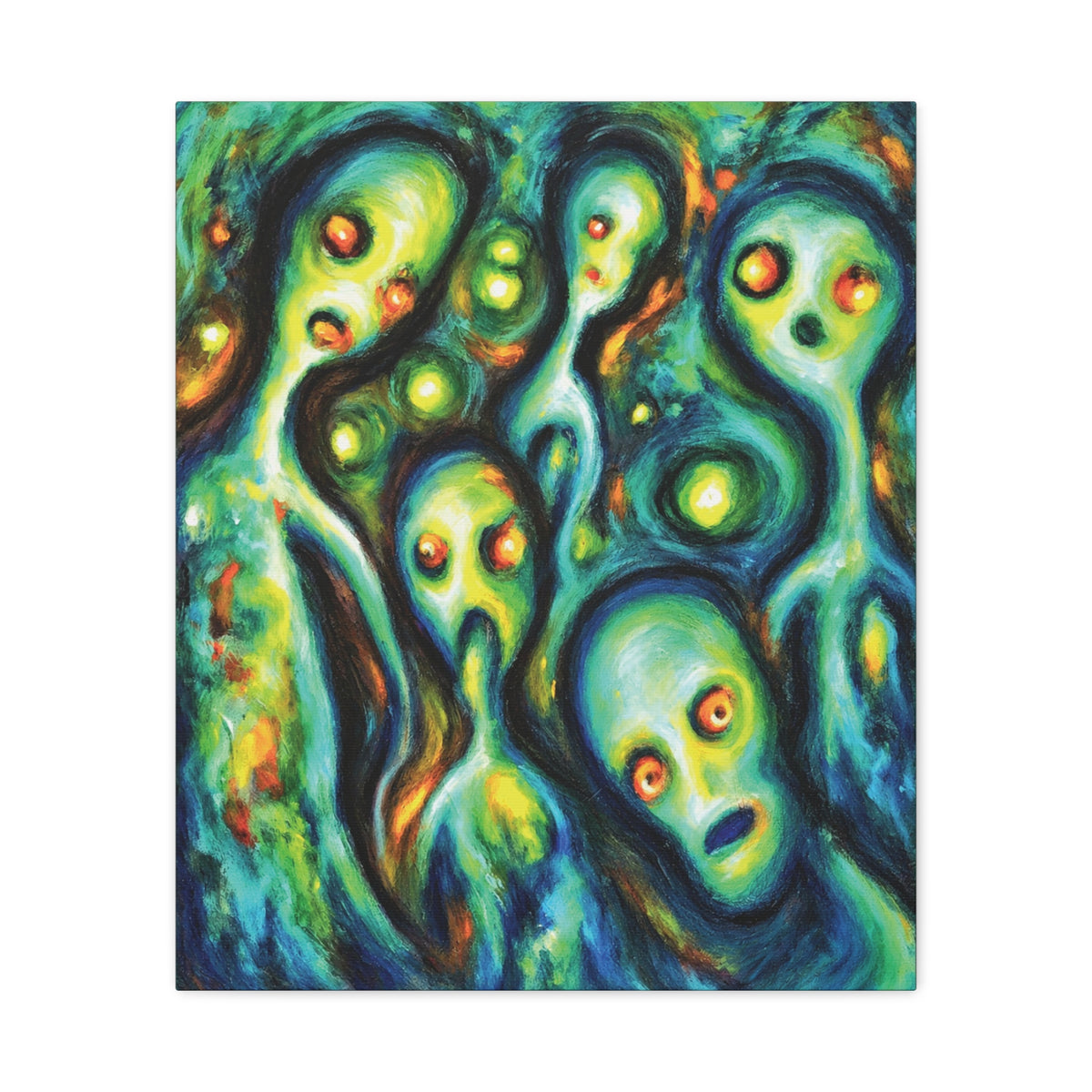 They Were here | E.T. Apparitions | Canvas Art — Vibrant Abstract Paranormal Wall Decor