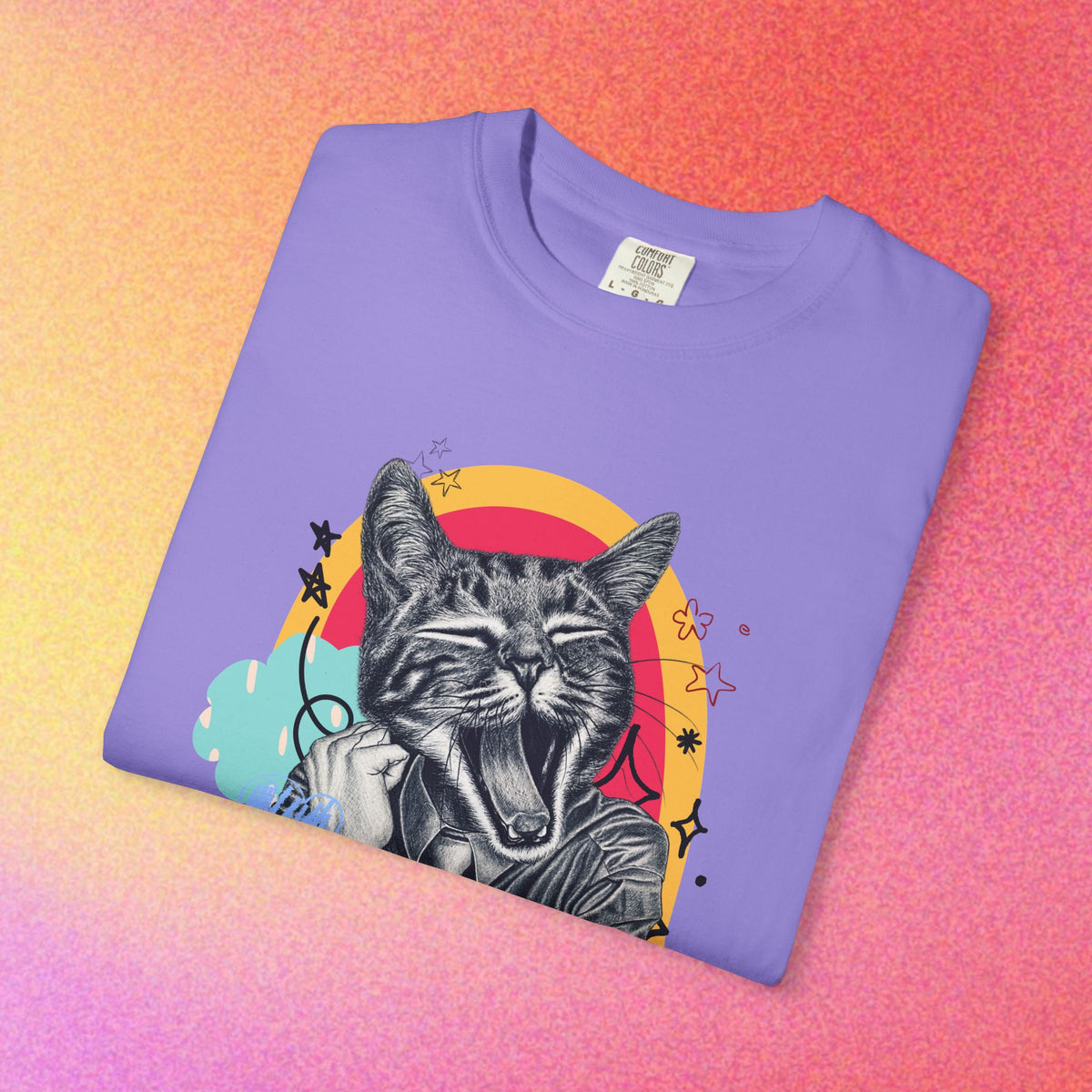 Living the Dream | Funny Tired Cat Graphic T-Shirt