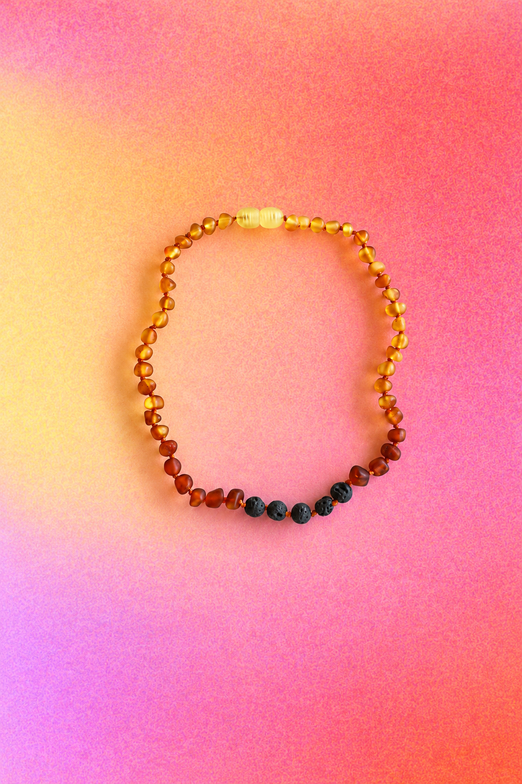 Raw Ombre Baltic Amber + Lava | Necklace