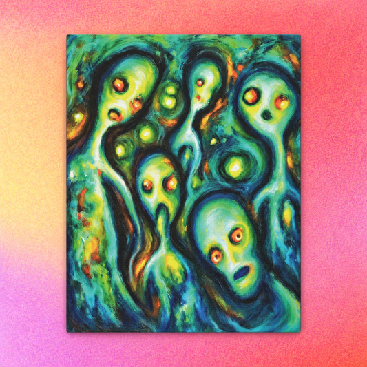 They Were here | E.T. Apparitions | Canvas Art — Vibrant Abstract Paranormal Wall Decor